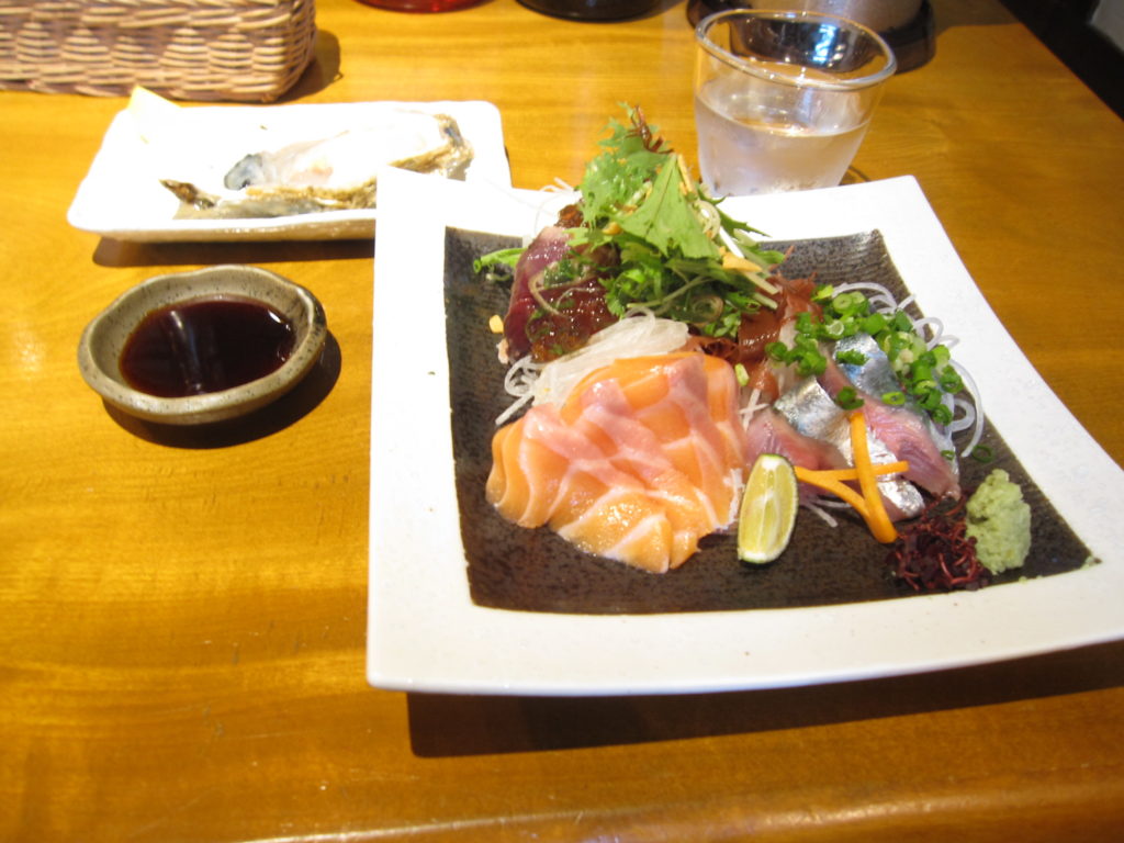 Sashimi from a restaurant in Nishiki Market, Kyoto